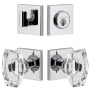 Viaggio Quadrato Solid Brass Single Cylinder Keyed Entry Door Knob Set and Deadbolt Combo Pack - 2-3/4" Backset Bright Chrome