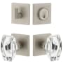 Viaggio Quadrato Solid Brass Single Cylinder Keyed Entry Door Knob Set and Deadbolt Combo Pack - 2-3/4" Backset Satin Nickel