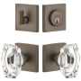 Viaggio Quadrato Solid Brass Single Cylinder Keyed Entry Door Knob Set and Deadbolt Combo Pack - 2-3/4" Backset Titanium Gray
