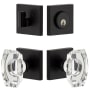 Viaggio Motivo Solid Brass Single Cylinder Keyed Entry Door Knob Set and Deadbolt Combo Pack - 2-3/4" Backset Satin Black