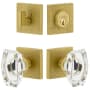 Viaggio Motivo Solid Brass Single Cylinder Keyed Entry Door Knob Set and Deadbolt Combo Pack - 2-3/4" Backset Satin Brass
