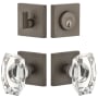 Viaggio Motivo Solid Brass Single Cylinder Keyed Entry Door Knob Set and Deadbolt Combo Pack - 2-3/4" Backset Titanium Gray