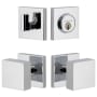 Viaggio Quadrato Solid Brass Single Cylinder Keyed Entry Door Knob Set and Deadbolt Combo Pack - 2-3/4" Backset Bright Chrome