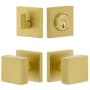 Viaggio Quadrato Solid Brass Single Cylinder Keyed Entry Door Knob Set and Deadbolt Combo Pack - 2-3/4" Backset Satin Brass