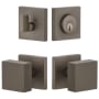 Viaggio Motivo Solid Brass Single Cylinder Keyed Entry Door Knob Set and Deadbolt Combo Pack - 2-3/4" Backset Titanium Gray