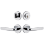 Viaggio Circolo Left Handed Solid Brass Single Cylinder Keyed Entry Door Lever Set and Deadbolt Combo Pack - 2-3/8" Backset Bright Chrome