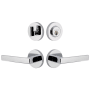 Viaggio Circolo Left Handed Solid Brass Single Cylinder Keyed Entry Door Lever Set and Deadbolt Combo Pack - 2-3/8" Backset Bright Chrome