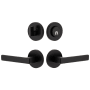 Viaggio Circolo Left Handed Solid Brass Single Cylinder Keyed Entry Door Lever Set and Deadbolt Combo Pack - 2-3/8" Backset Satin Black