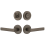 Viaggio Circolo Left Handed Solid Brass Single Cylinder Keyed Entry Door Lever Set and Deadbolt Combo Pack - 2-3/8" Backset Titanium Gray