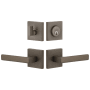 Viaggio Motivo Left Handed Solid Brass Single Cylinder Keyed Entry Door Lever Set and Deadbolt Combo Pack - 2-3/8" Backset Titanium Gray