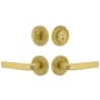 Viaggio Motivo Left Handed Solid Brass Single Cylinder Keyed Entry Door Lever Set and Deadbolt Combo Pack - 2-3/4" Backset Satin Brass