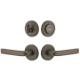 Viaggio Motivo Left Handed Solid Brass Single Cylinder Keyed Entry Door Lever Set and Deadbolt Combo Pack - 2-3/4" Backset Titanium Gray