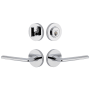 Viaggio Circolo Left Handed Solid Brass Single Cylinder Keyed Entry Door Lever Set and Deadbolt Combo Pack - 2-3/4" Backset Bright Chrome