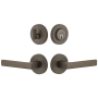 Viaggio Motivo Left Handed Solid Brass Single Cylinder Keyed Entry Door Lever Set and Deadbolt Combo Pack - 2-3/4" Backset Titanium Gray