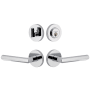 Viaggio Circolo Right Handed Solid Brass Single Cylinder Keyed Entry Door Lever Set and Deadbolt Combo Pack - 2-3/4" Backset Bright Chrome