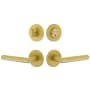 Viaggio Circolo Right Handed Solid Brass Single Cylinder Keyed Entry Door Lever Set and Deadbolt Combo Pack - 2-3/4" Backset Satin Brass