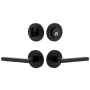 Viaggio Motivo Left Handed Solid Brass Single Cylinder Keyed Entry Door Lever Set and Deadbolt Combo Pack - 2-3/4" Backset Satin Black
