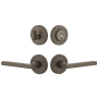 Viaggio Motivo Left Handed Solid Brass Single Cylinder Keyed Entry Door Lever Set and Deadbolt Combo Pack - 2-3/4" Backset Titanium Gray