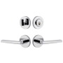 Viaggio Circolo Right Handed Solid Brass Single Cylinder Keyed Entry Door Lever Set and Deadbolt Combo Pack - 2-3/4" Backset Bright Chrome