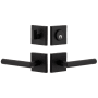 Viaggio Motivo Left Handed Solid Brass Single Cylinder Keyed Entry Door Lever Set and Deadbolt Combo Pack - 2-3/4" Backset Satin Black