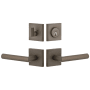 Viaggio Motivo Left Handed Solid Brass Single Cylinder Keyed Entry Door Lever Set and Deadbolt Combo Pack - 2-3/4" Backset Titanium Gray
