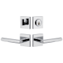 Viaggio Quadrato Right Handed Solid Brass Single Cylinder Keyed Entry Door Lever Set and Deadbolt Combo Pack - 2-3/4" Backset Bright Chrome
