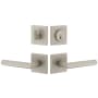 Viaggio Quadrato Right Handed Solid Brass Single Cylinder Keyed Entry Door Lever Set and Deadbolt Combo Pack - 2-3/4" Backset Satin Nickel