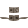 Viaggio Quadrato Right Handed Solid Brass Single Cylinder Keyed Entry Door Lever Set and Deadbolt Combo Pack - 2-3/4" Backset Titanium Gray