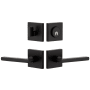 Viaggio Motivo Left Handed Solid Brass Single Cylinder Keyed Entry Door Lever Set and Deadbolt Combo Pack - 2-3/4" Backset Satin Black