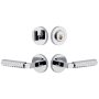 Viaggio Circolo Left Handed Solid Brass Single Cylinder Keyed Entry Door Lever Set and Deadbolt Combo Pack - 2-3/4" Backset Bright Chrome