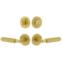 Viaggio Circolo Left Handed Solid Brass Single Cylinder Keyed Entry Door Lever Set and Deadbolt Combo Pack - 2-3/4" Backset Satin Brass