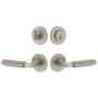 Viaggio Circolo Left Handed Solid Brass Single Cylinder Keyed Entry Door Lever Set and Deadbolt Combo Pack - 2-3/4" Backset Satin Nickel