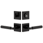 Viaggio Quadrato Left Handed Solid Brass Single Cylinder Keyed Entry Door Lever Set and Deadbolt Combo Pack - 2-3/4" Backset Satin Black