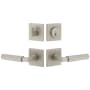 Viaggio Quadrato Left Handed Solid Brass Single Cylinder Keyed Entry Door Lever Set and Deadbolt Combo Pack - 2-3/4" Backset Satin Nickel