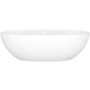 Victoria and Albert Barcelona 71" Free Standing Volcanic Limestone Soaking Tub with Center Drain and Overflow Gloss White