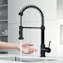 Vigo Edison 1.8 GPM 19" H Single Handle Single Hole Pre-Rinse Pull Down Kitchen Faucet with Touchless Sensor Matte Black