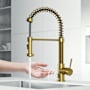 Vigo Edison 1.8 GPM 19" H Single Handle Single Hole Pre-Rinse Pull Down Kitchen Faucet with Touchless Sensor Matte Brushed Gold