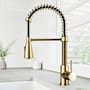 Vigo Brant 1.8 GPM 19" H Single Handle Single Hole Pre-Rinse Pull Down Kitchen Faucet Matte Gold
