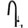 Vigo Greenwich 1.8 GPM 18" H Single Handle Single Hole Pre-Rinse Pull Down Kitchen Faucet with Soap Dispensor Matte Black