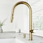 Vigo Greenwich 1.8 GPM 18" H Single Handle Single Hole Pre-Rinse Pull Down Kitchen Faucet with Soap Dispensor Matte Gold