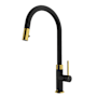 Vigo Bristol 1.8 GPM 19" H Single Handle Single Hole Pre-Rinse Pull Down Kitchen Faucet Matte Brushed Gold / Matte Black