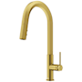 Vigo Hart 1.8 GPM 18" H Single Handle Single Hole Pre-Rinse Pull Down Kitchen Faucet Matte Brushed Gold