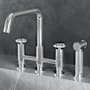 Vigo Cass 1.8 GPM 12" H Double Handle Widespread Bridge Kitchen Faucet - Includes Pull-Out Side Spray Chrome