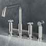Vigo Cass 1.8 GPM 12" H Double Handle Widespread Bridge Kitchen Faucet - Includes Pull-Out Side Spray Stainless Steel