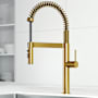Vigo Edison 1.8 GPM 20" H Single Handle Single Hole Pre-Rinse Pull Down Kitchen Faucet Matte Brushed Gold