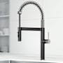 Vigo Edison 1.8 GPM 20" H Single Handle Single Hole Pre-Rinse Pull Down Kitchen Faucet Stainless Steel / Matte Black