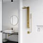 Vigo Orchid 39.375" H x 4" W 2-Jet Retrofit Shower with Shower Head, Hand Shower, Bodysprays, and Hose Matte Brushed Gold