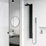 Vigo Sutton 58" H 4-Jet Thermostatic Shower Panel with Shower Head, Hand Shower, Body Sprays, and Hose Matte Black