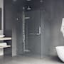 Vigo Monteray 73" High x 46" Wide x 30" Deep Hinged Frameless Shower Enclosure with Clear Glass Brushed Nickel