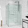 Vigo Monteray 73" High x 46" Wide x 30" Deep Hinged Frameless Shower Enclosure with Clear Glass Chrome